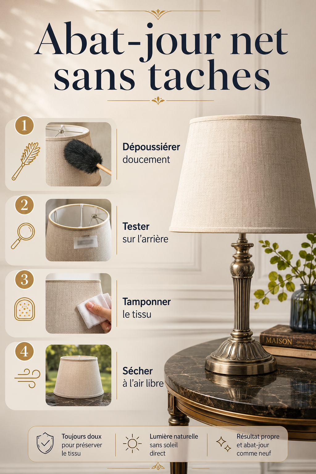 Abat-jour net sans taches