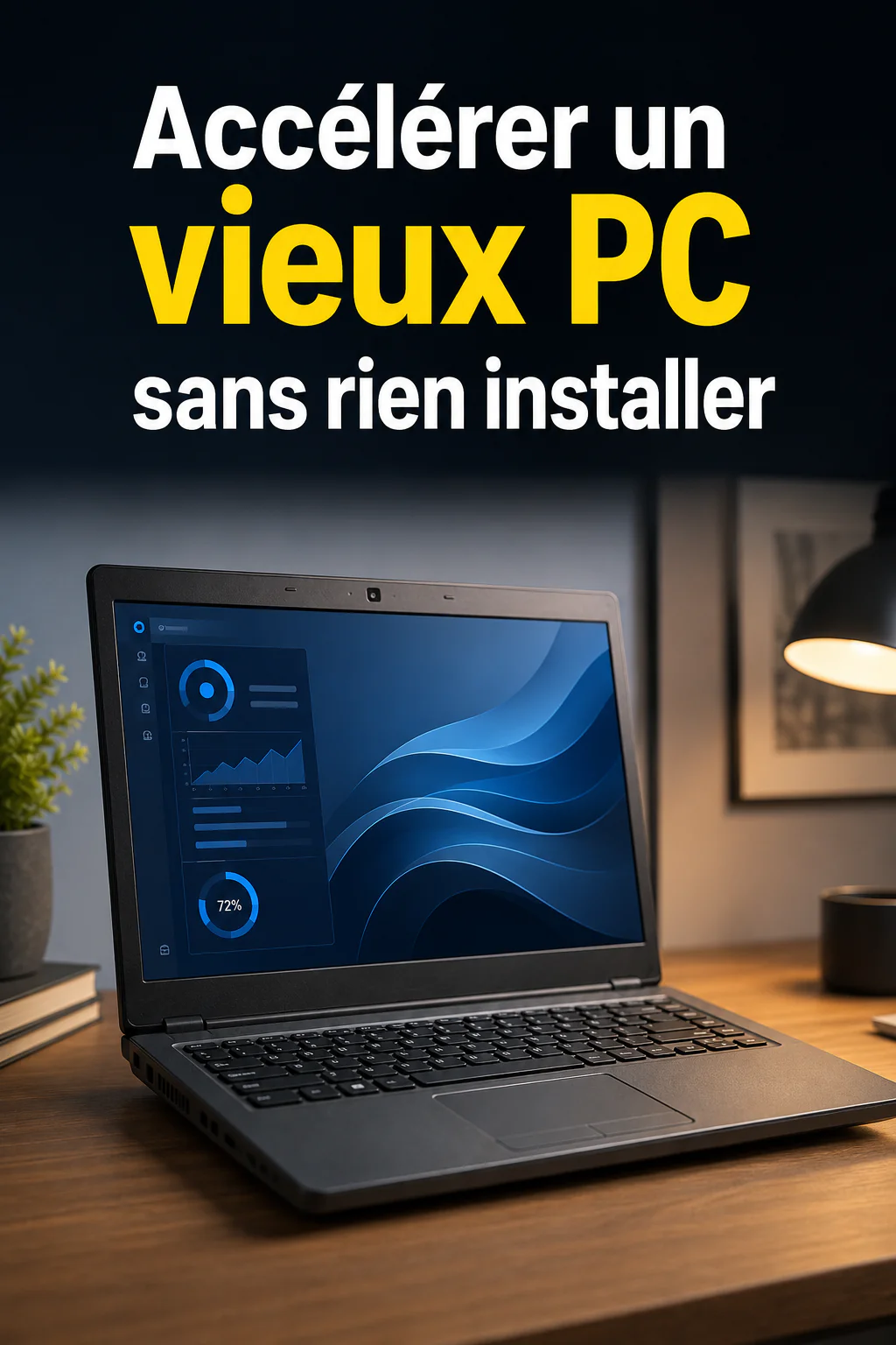 Visuel Pinterest avec le titre Accélérer un vieux PC sans rien installer