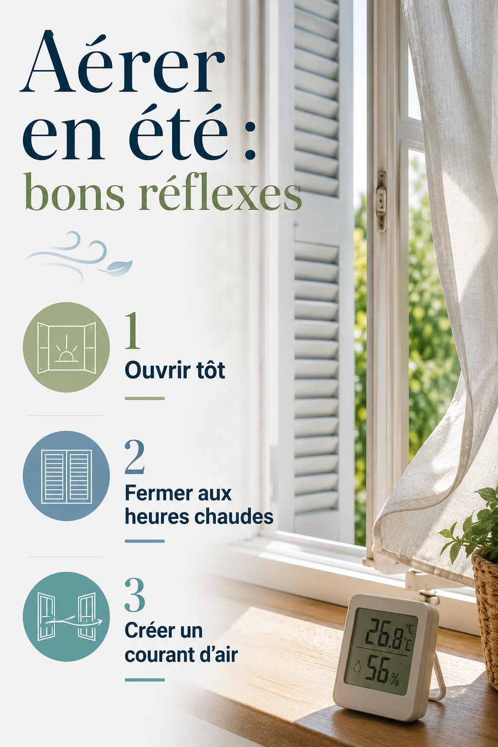 Étapes pour bien aérer la maison en été