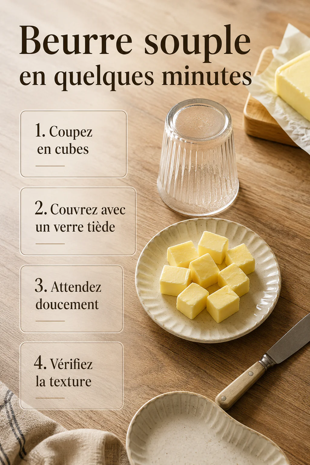 Infographie beurre souple en quelques minutes