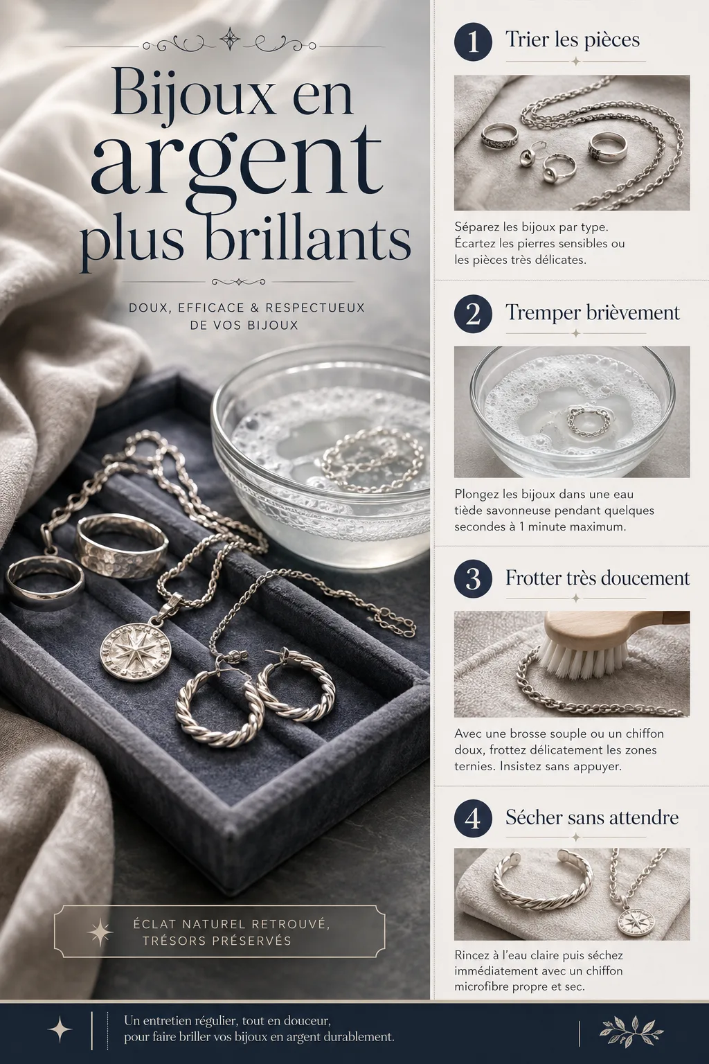 Bijoux en argent plus brillants