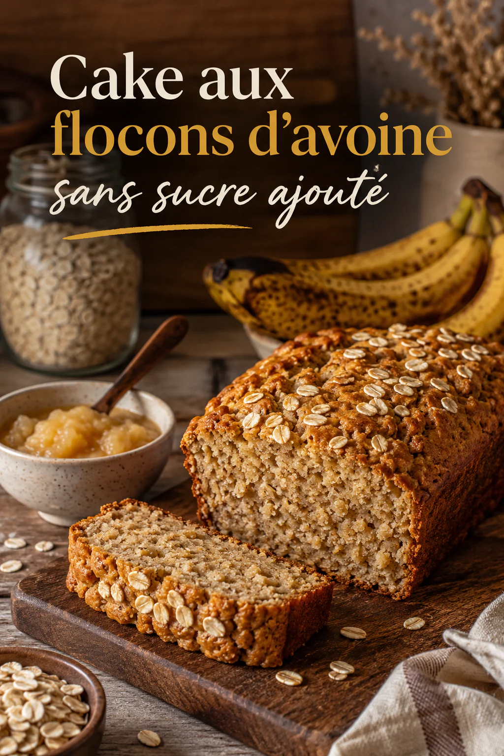 Cake aux flocons d’avoine sans sucre ajouté