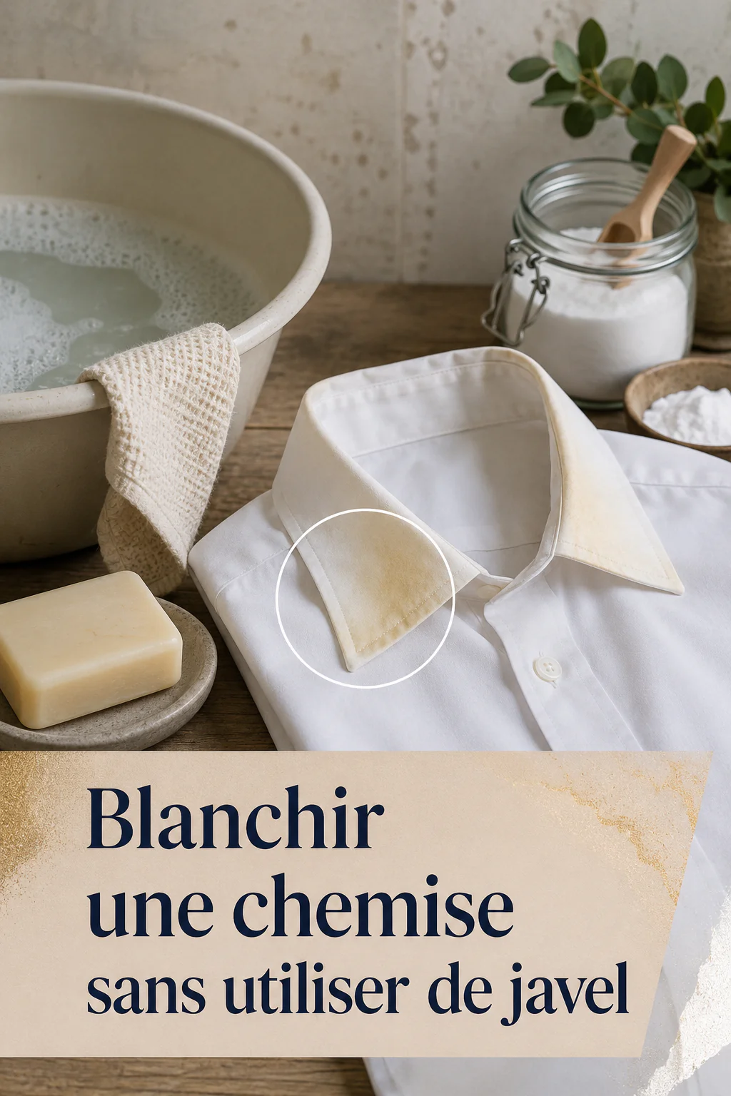 Visuel titre pour blanchir une chemise sans utiliser de javel