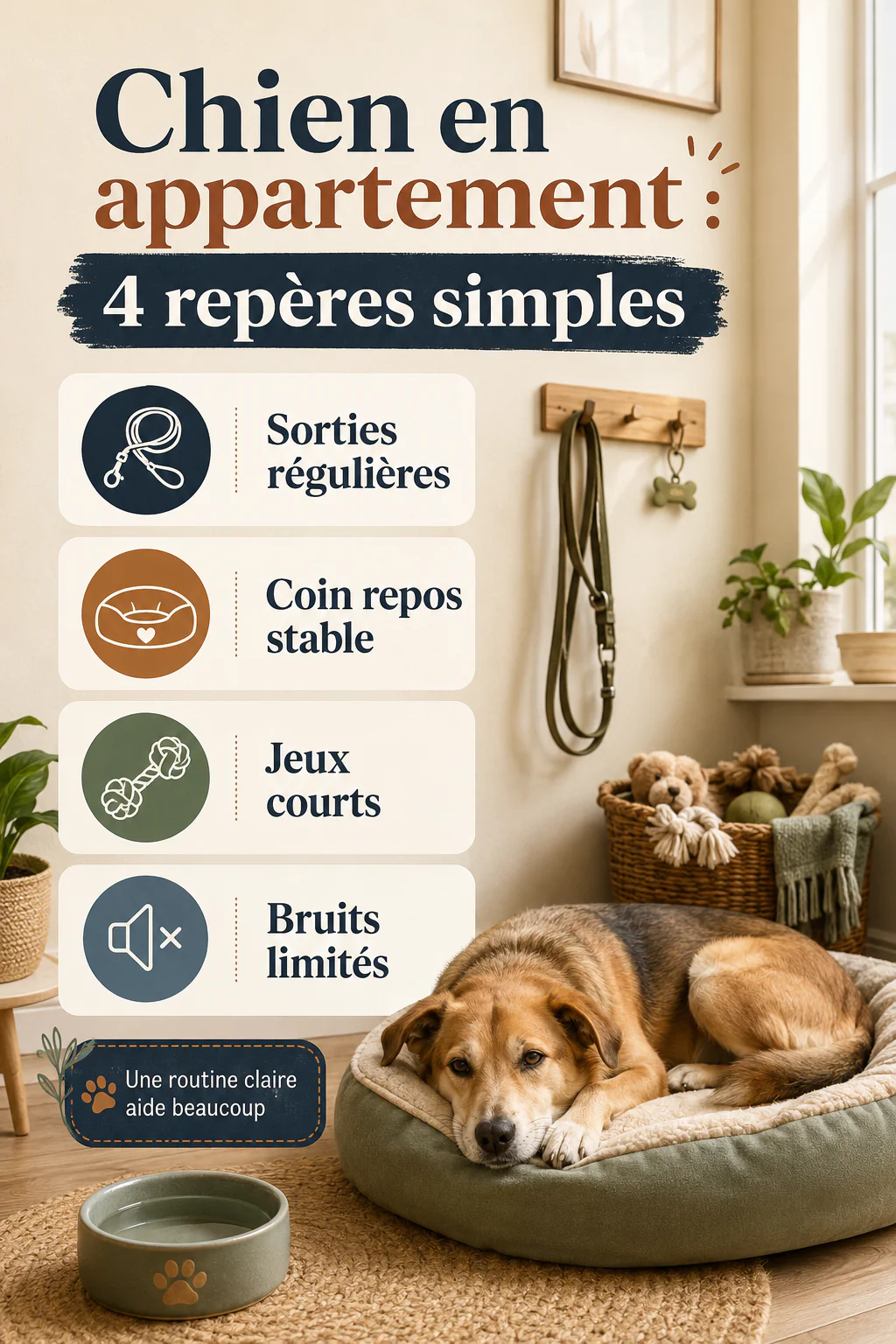 Chien en appartement : 4 repères simples
