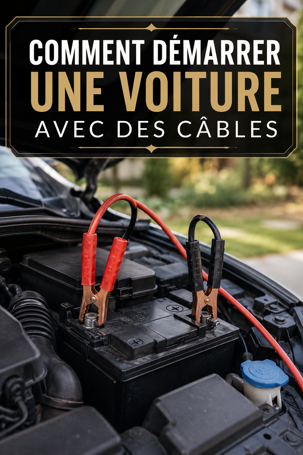 Visuel Pinterest comment démarrer une voiture avec des câbles