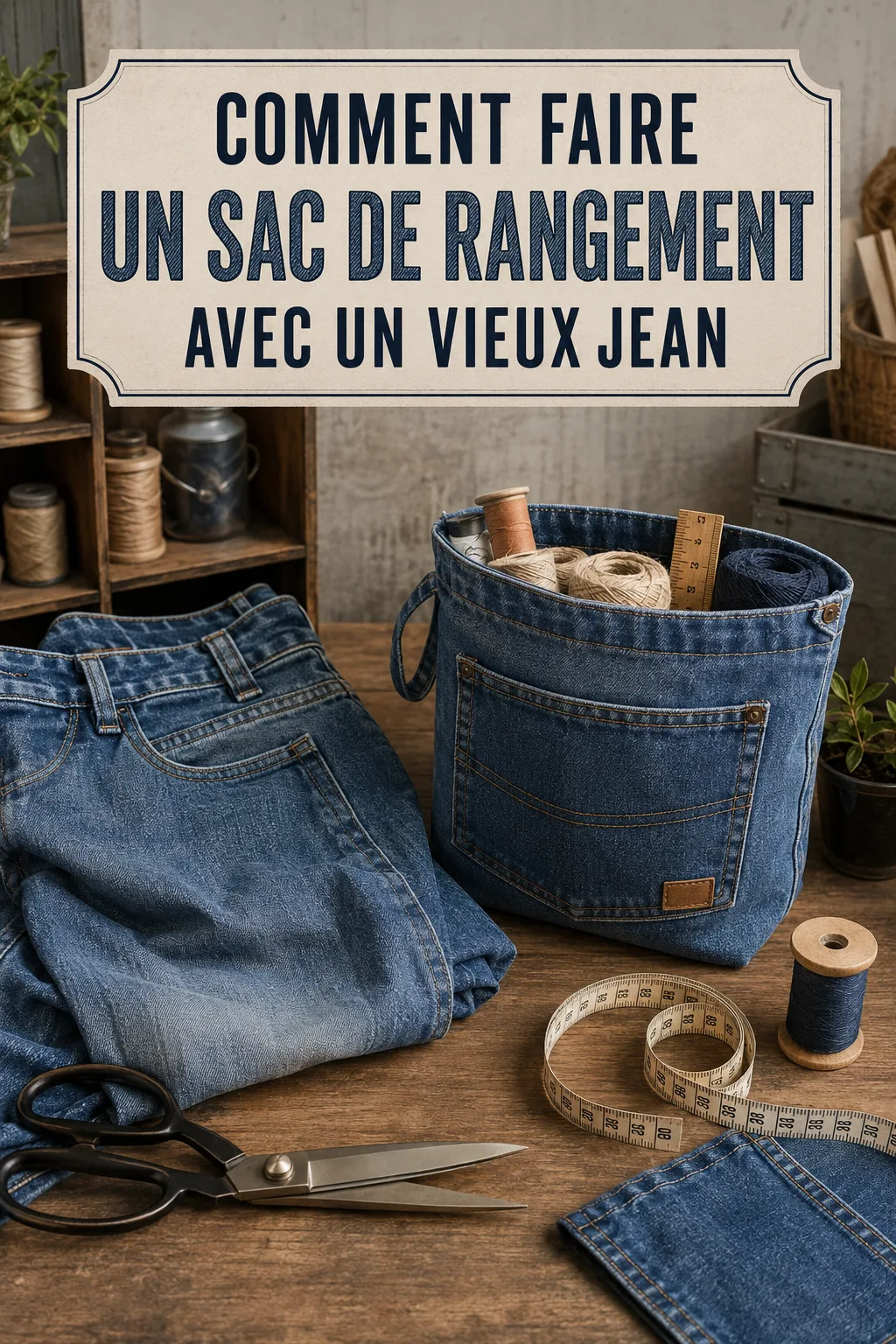 Comment faire un sac de rangement avec un vieux jean
