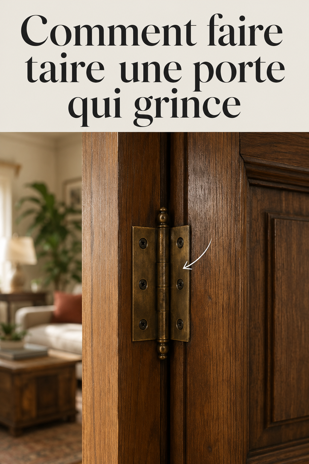 Visuel Pinterest pour faire taire une porte qui grince