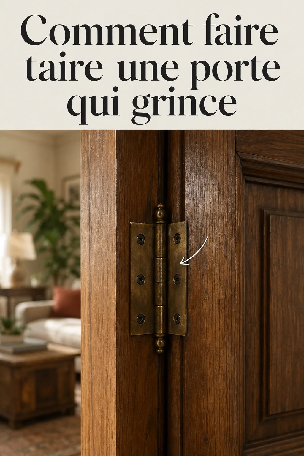 Visuel Pinterest pour faire taire une porte qui grince