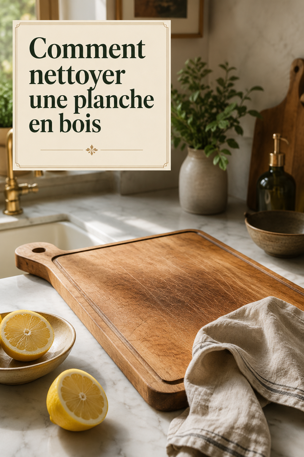 Visuel Pinterest comment nettoyer une planche en bois