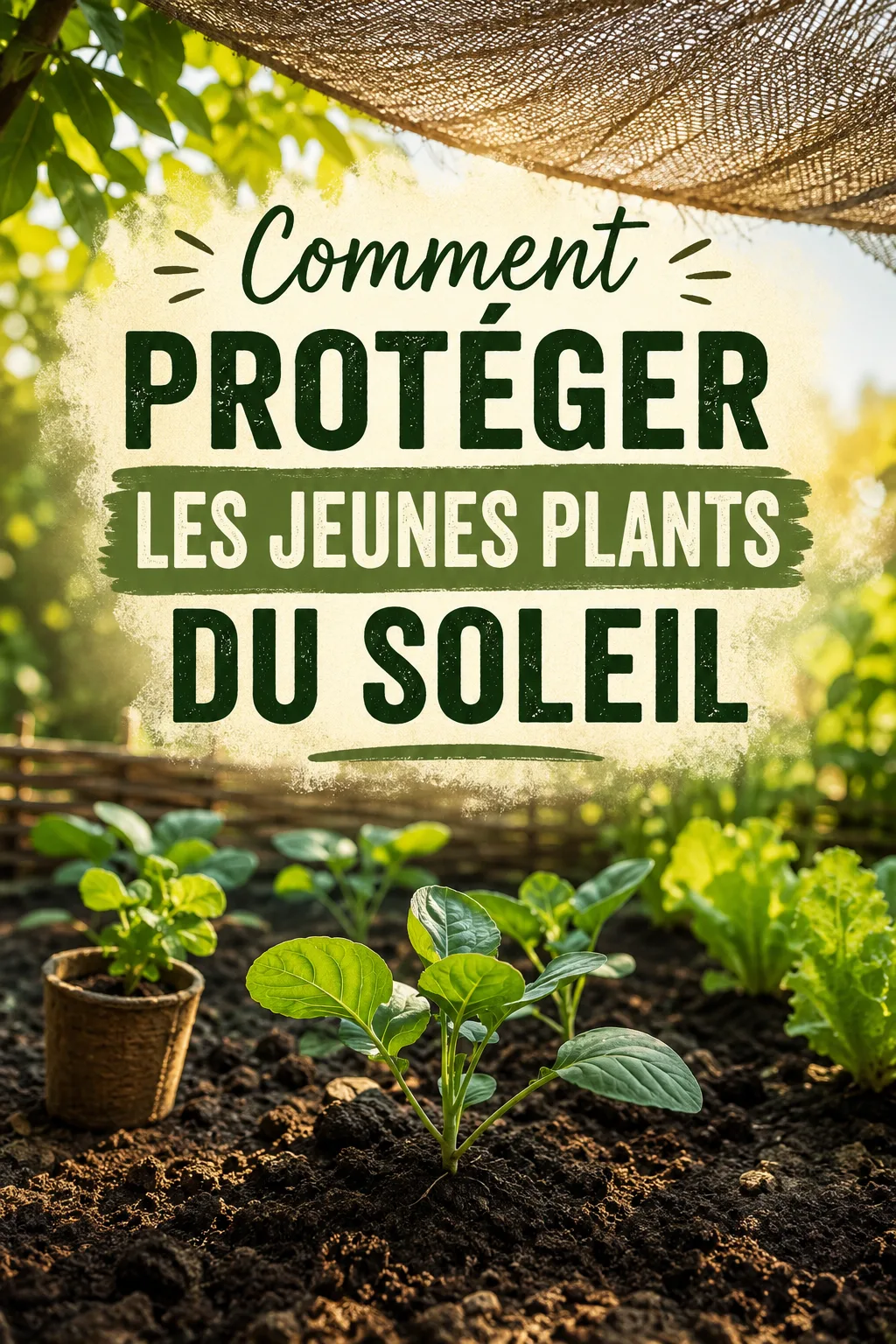 Visuel Pinterest comment protéger les jeunes plants du soleil