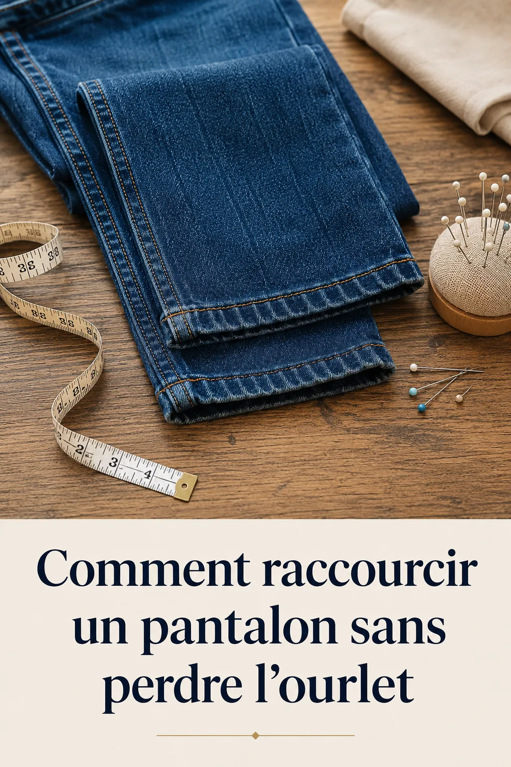 Comment raccourcir un pantalon sans perdre l'ourlet