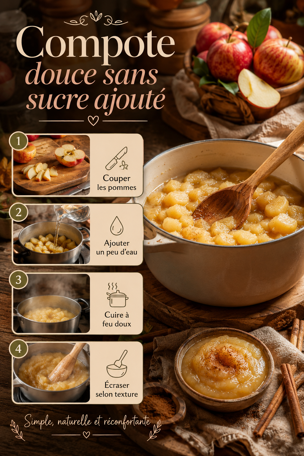 Compote douce sans sucre ajoute