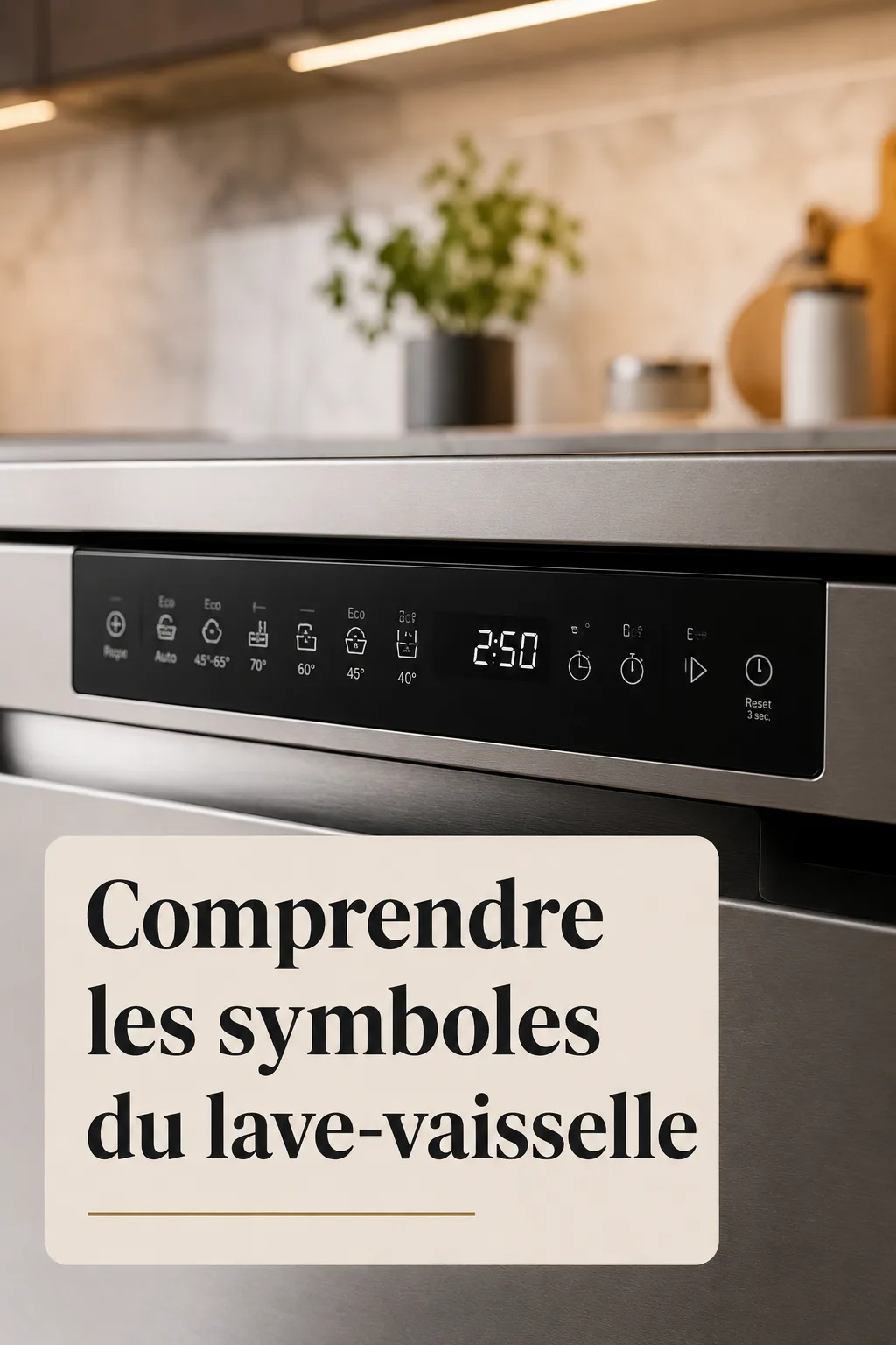 Image Pinterest expliquant les symboles du lave-vaisselle