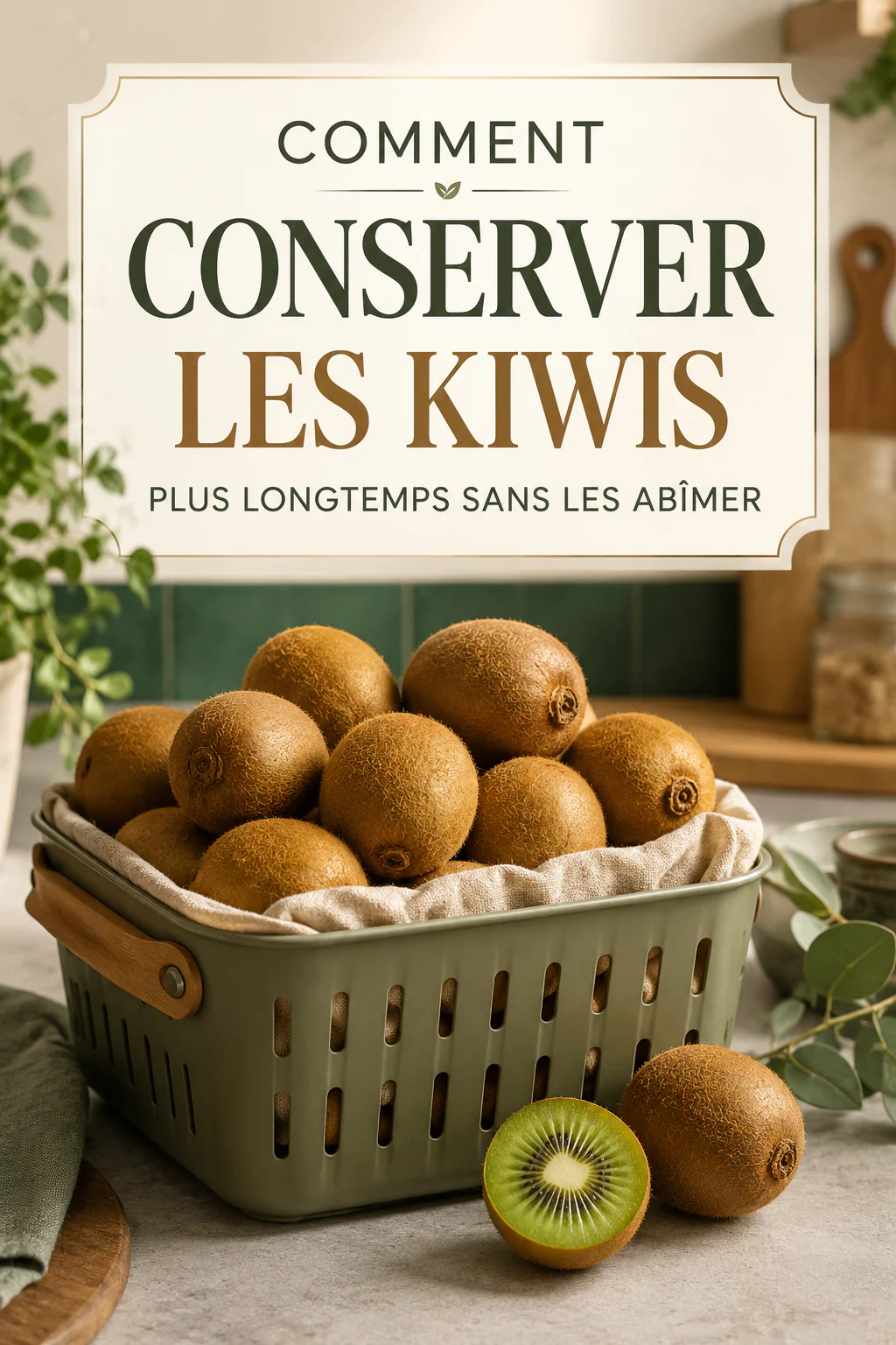 Image titre expliquant comment conserver les kiwis plus longtemps sans les abîmer
