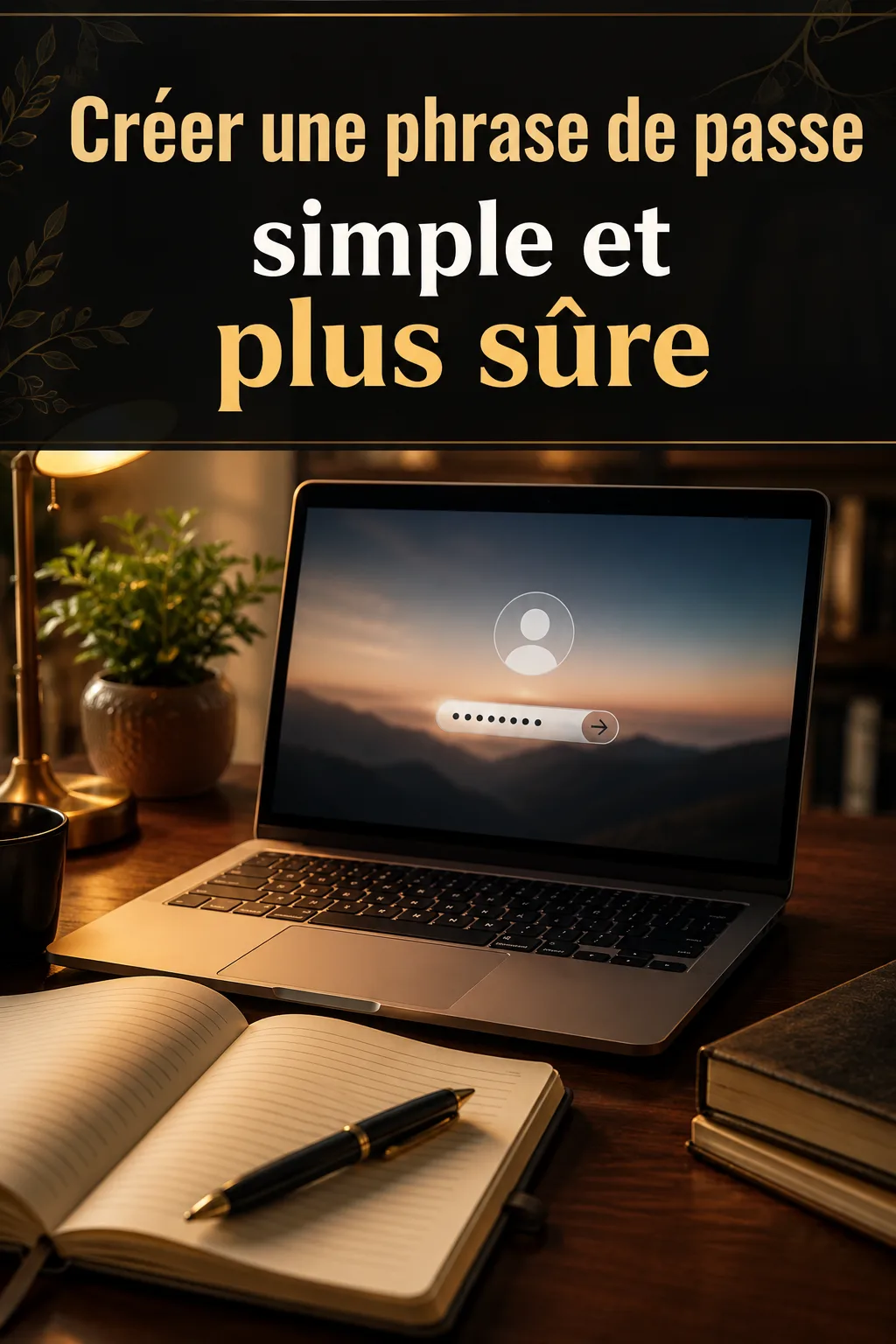 Visuel Pinterest expliquant comment créer une phrase de passe simple et plus sûre