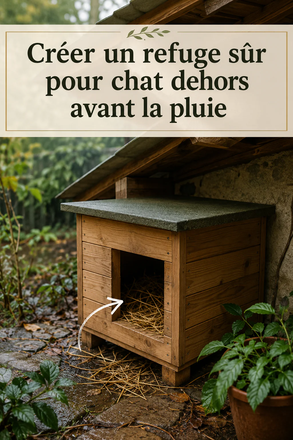 Créer un refuge sûr pour chat dehors avant la pluie