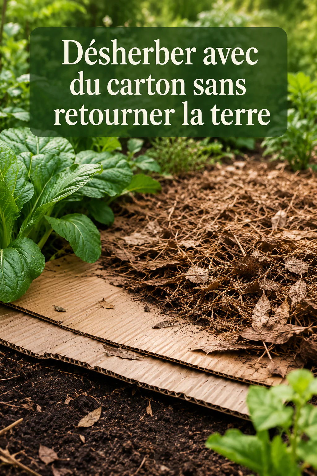 Image titre pour désherber avec du carton sans retourner la terre