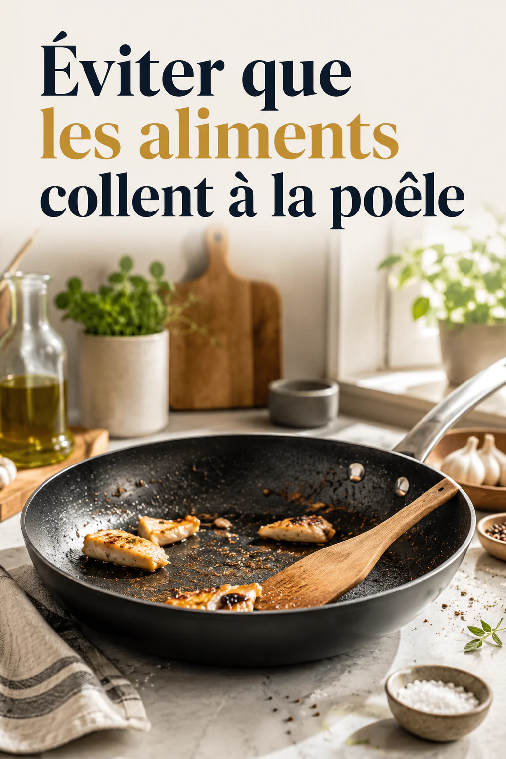Image titre Éviter que les aliments collent à la poêle