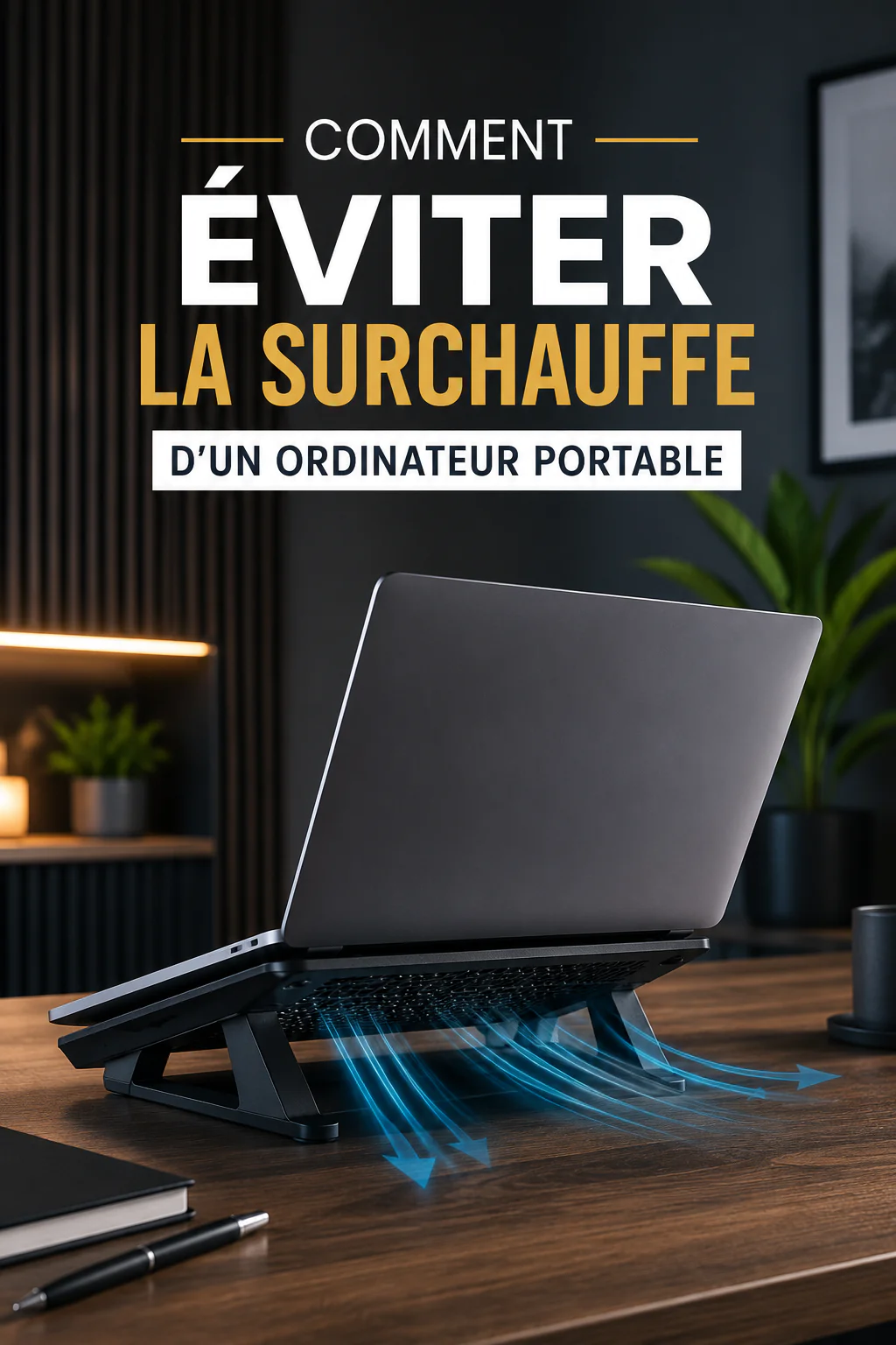 Image titre expliquant comment éviter la surchauffe d'un ordinateur portable