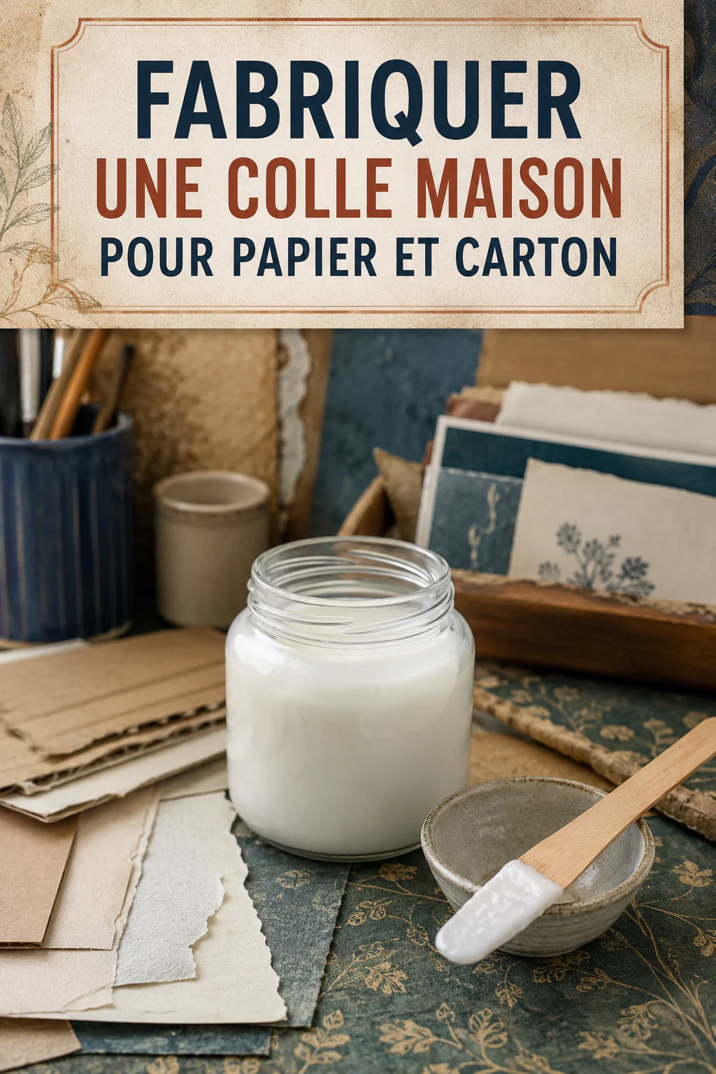 Visuel Pinterest fabriquer une colle maison pour papier et carton