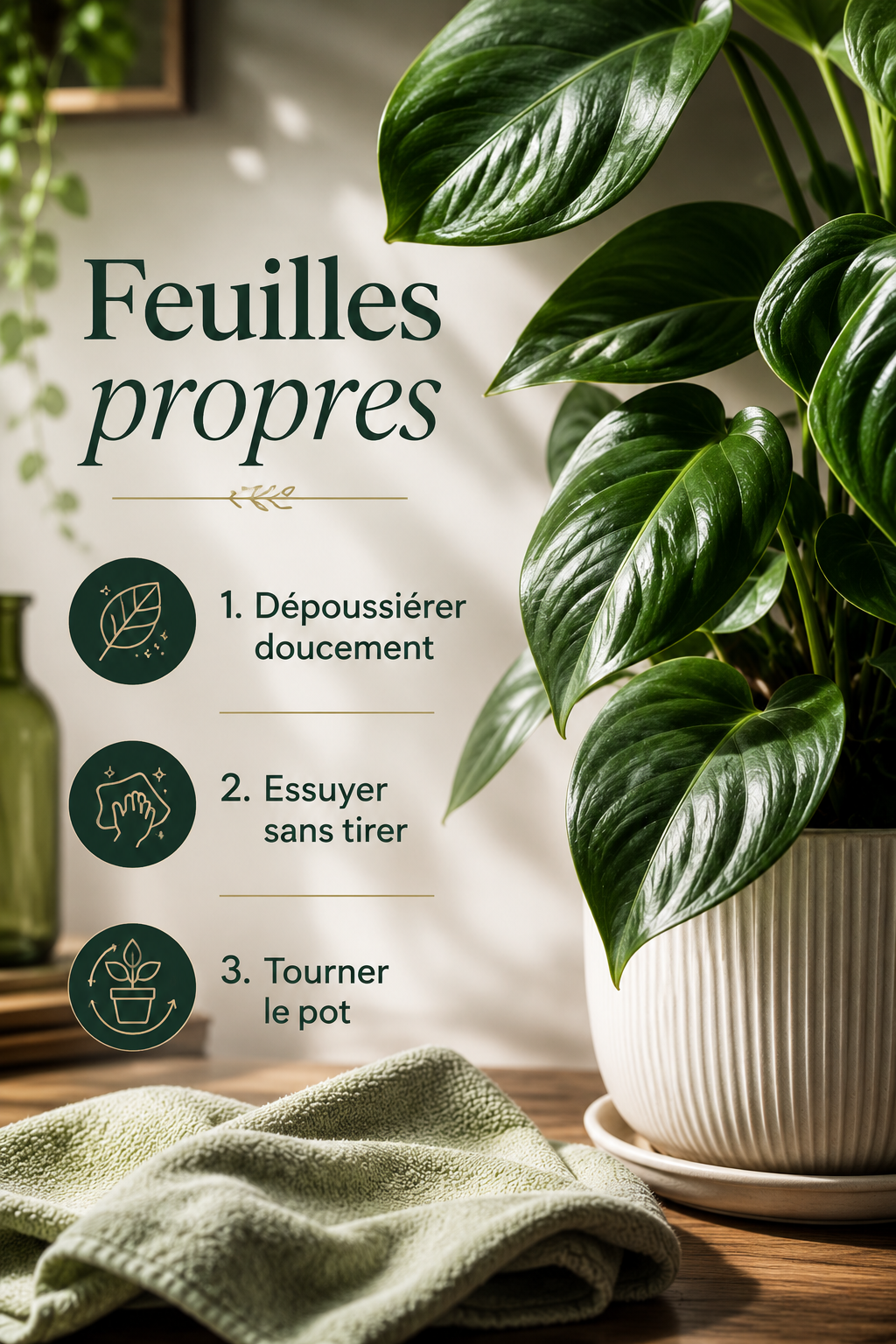 Étapes simples pour nettoyer les feuilles des plantes d’intérieur