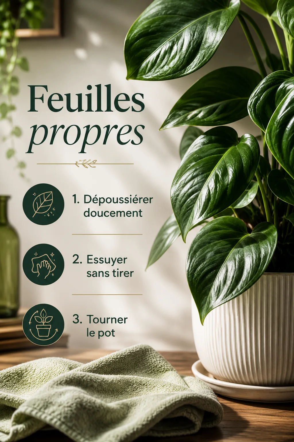 Étapes simples pour nettoyer les feuilles des plantes d’intérieur