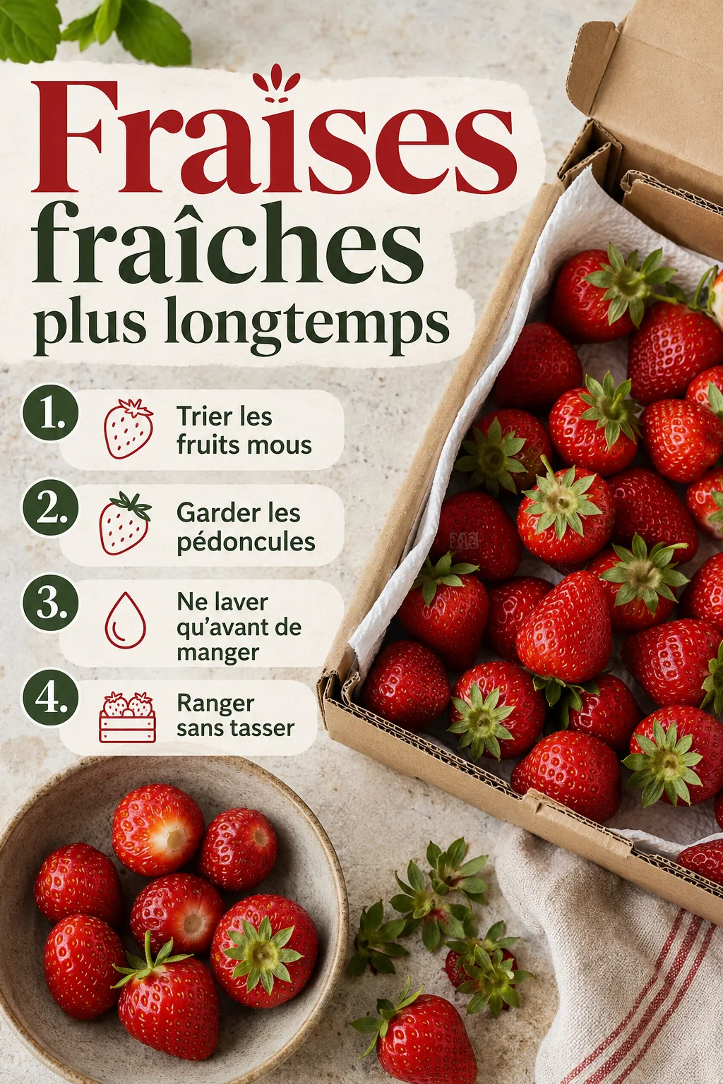 Étapes pour conserver les fraises plus longtemps