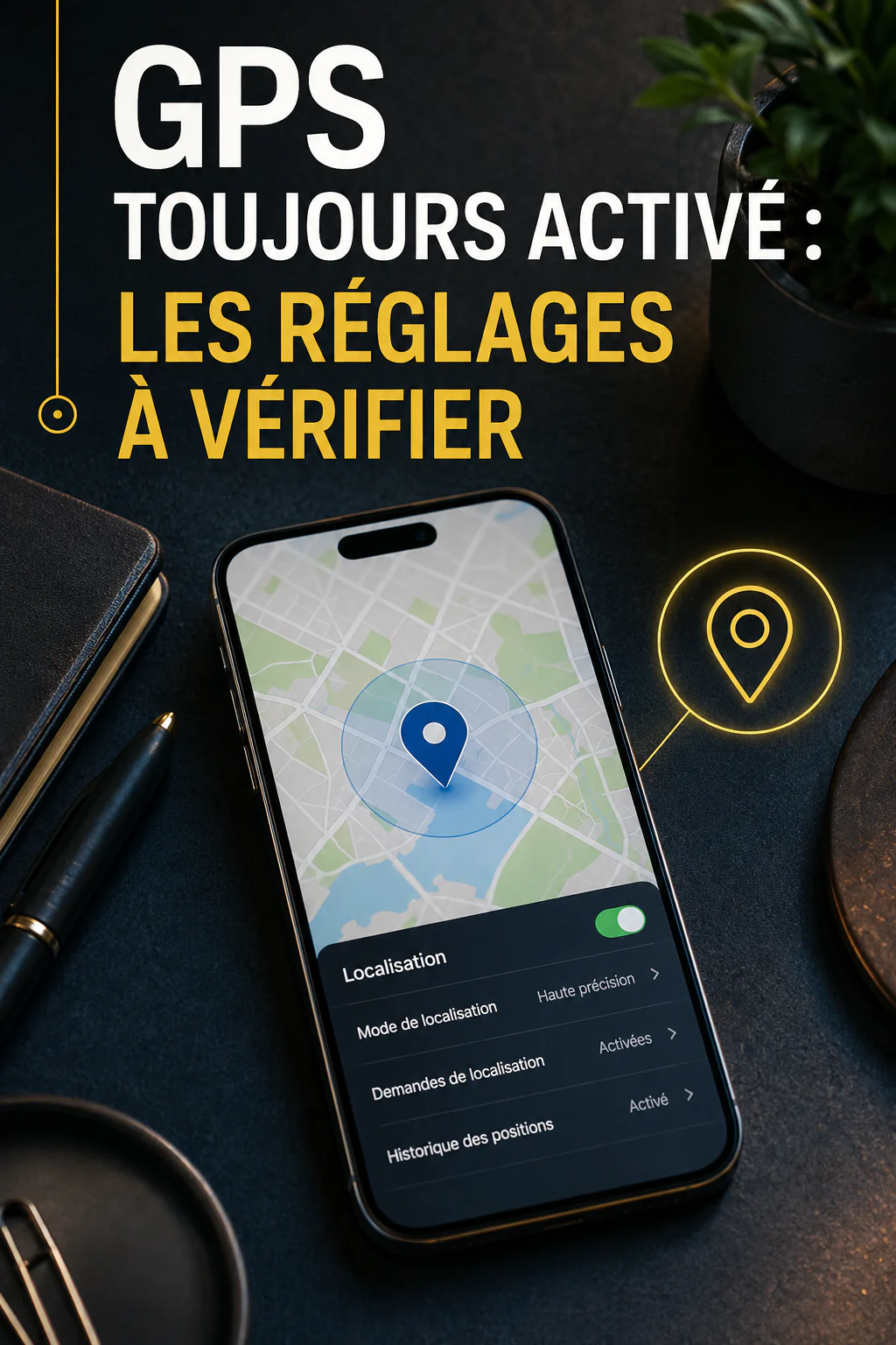 Image Pinterest sur les réglages à vérifier quand le GPS reste activé