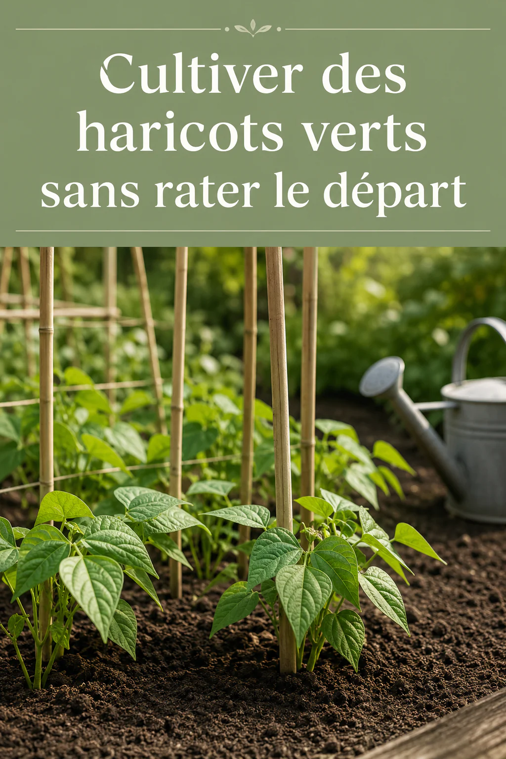 Visuel Pinterest cultiver des haricots verts sans rater le départ