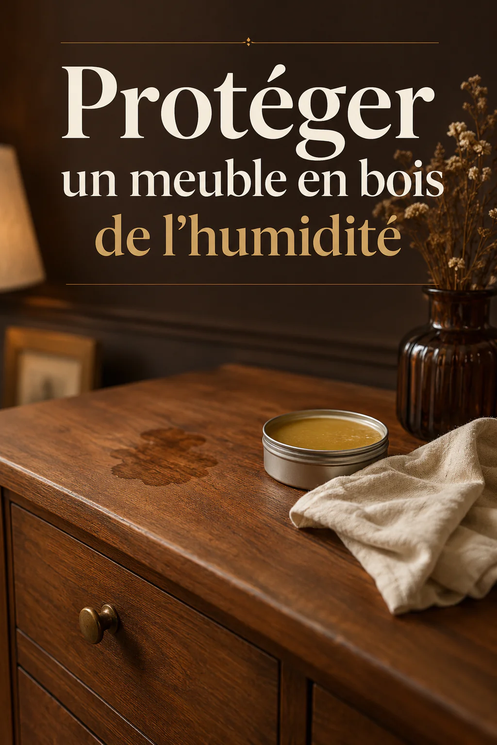 Visuel Pinterest protéger un meuble en bois de l'humidité