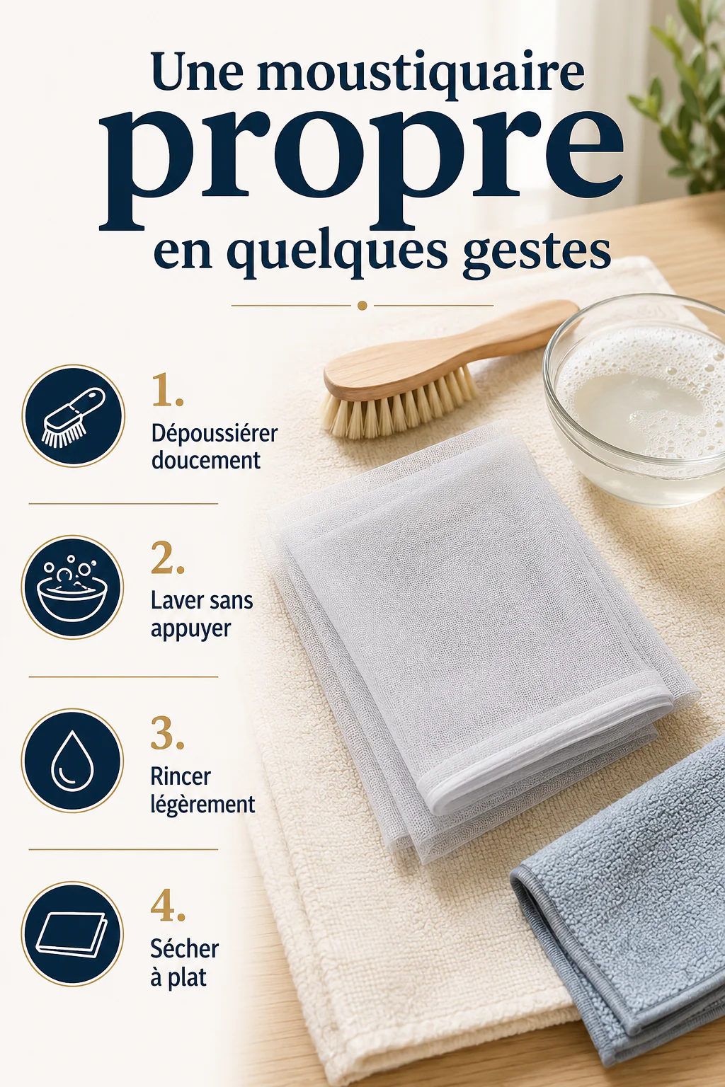 Étapes simples pour nettoyer une moustiquaire sans abîmer la toile