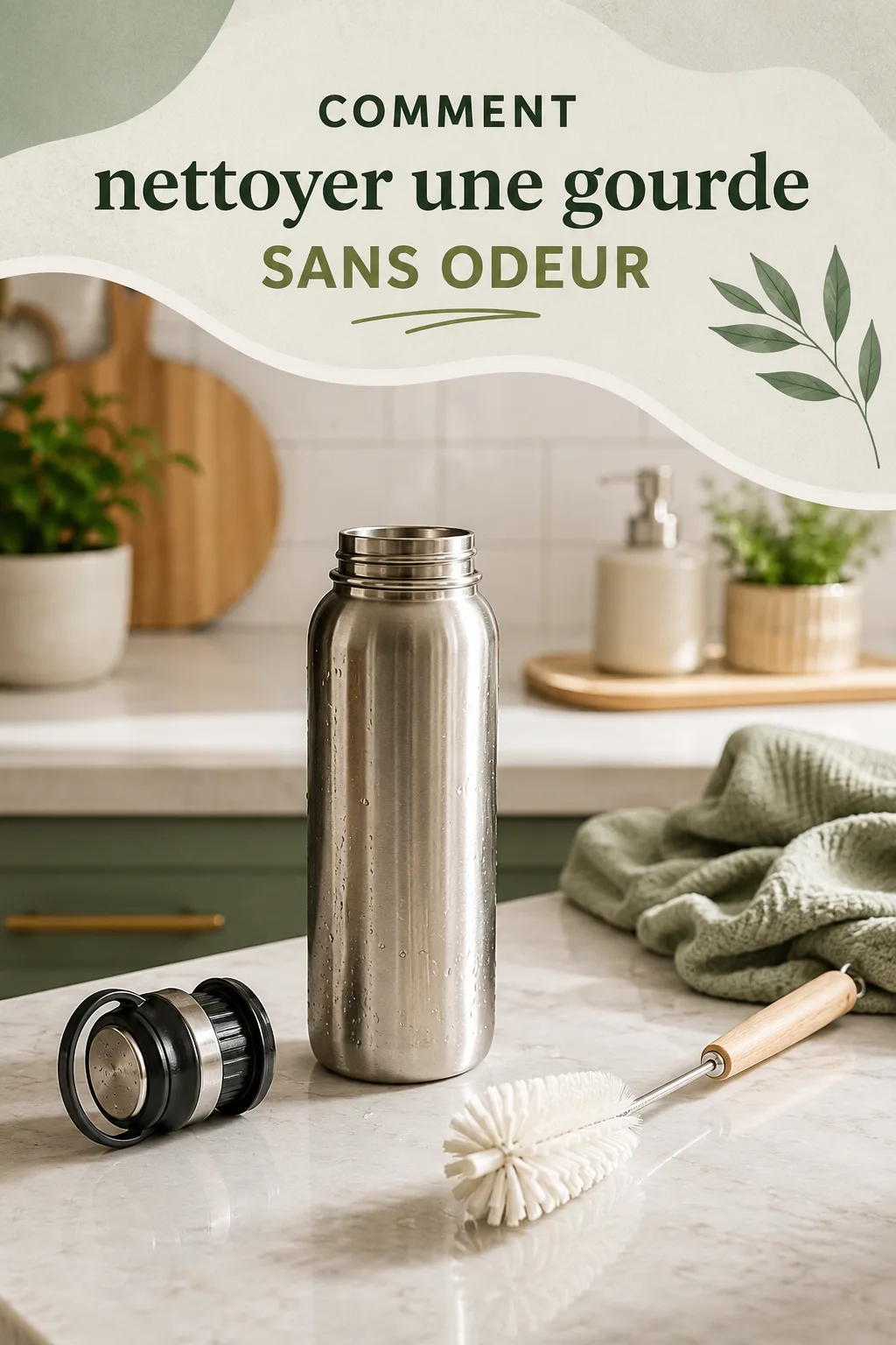 Visuel Pinterest comment nettoyer une gourde sans odeur