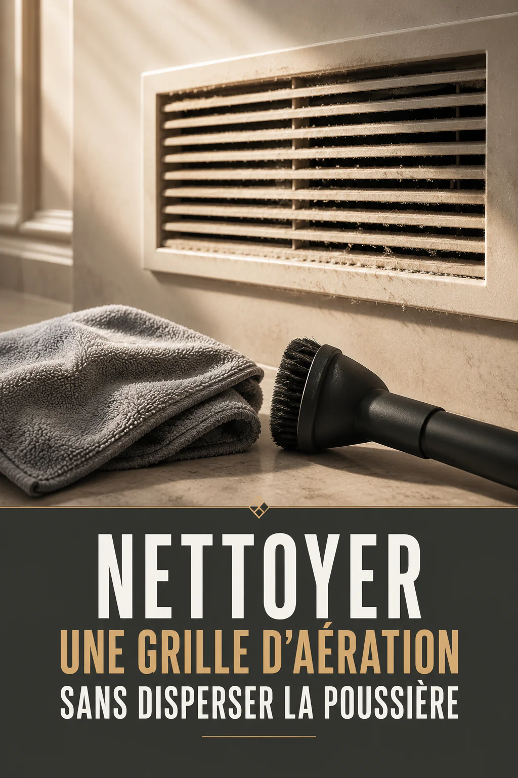 Visuel titre pour nettoyer une grille d’aération poussiéreuse