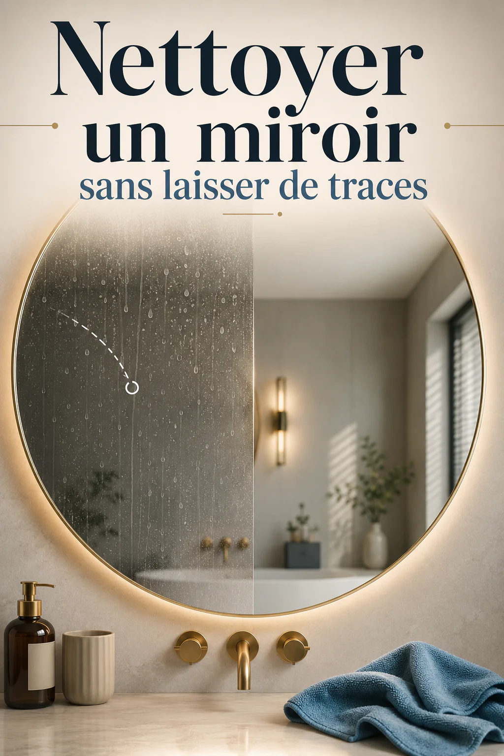 Visuel Pinterest nettoyer un miroir sans laisser de traces