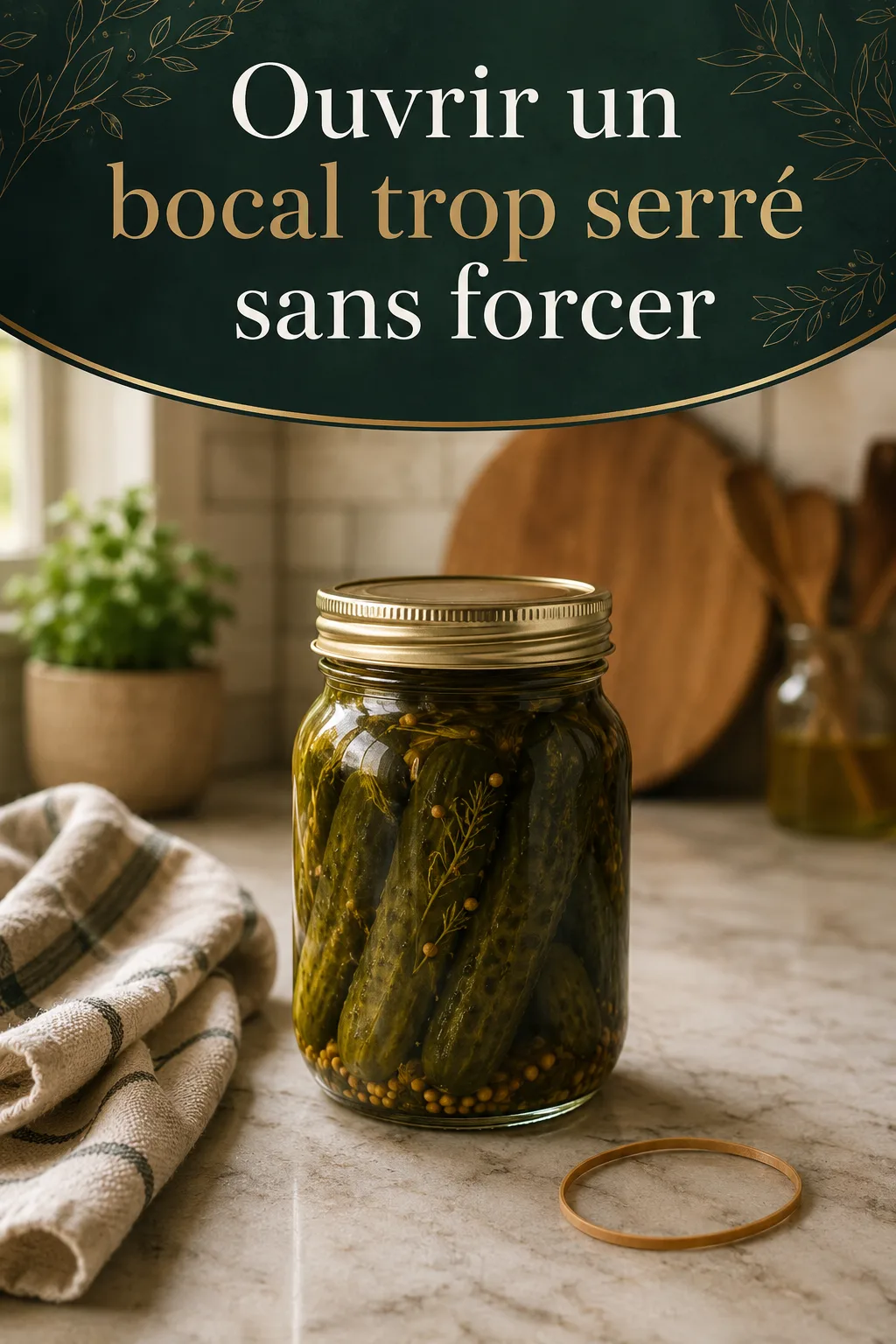 Visuel Pinterest pour ouvrir un bocal trop serré sans forcer