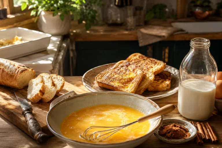 Pain rassis et préparation pour un pain perdu maison moelleux