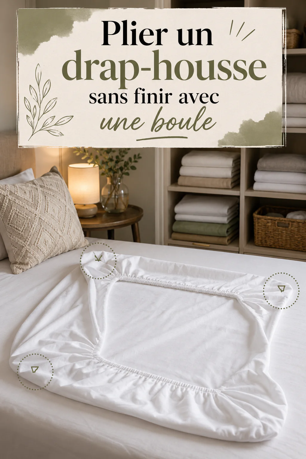 Visuel titre pour plier un drap-housse sans finir avec une boule