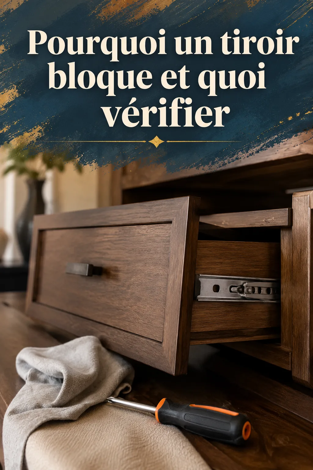 Image titre Pinterest sur les vérifications à faire quand un tiroir bloque