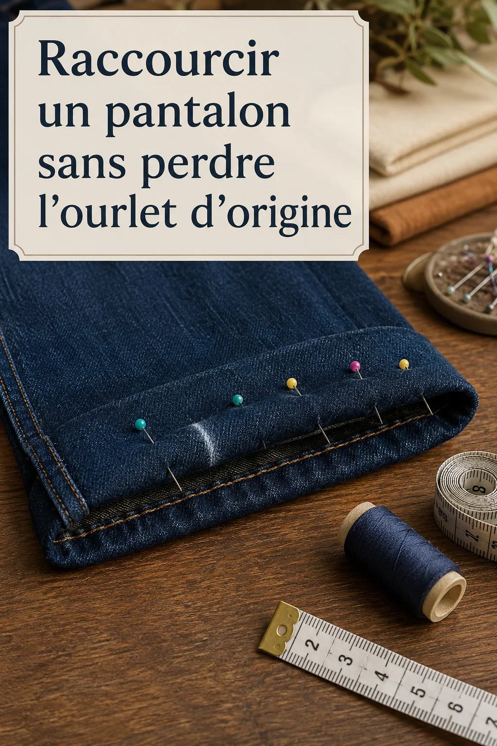 Raccourcir un pantalon sans perdre l'ourlet d'origine