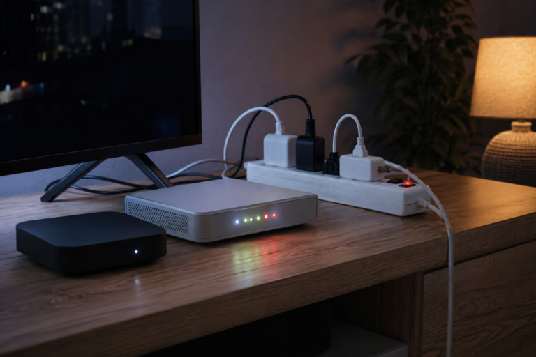 Multiprise et appareils en veille la nuit