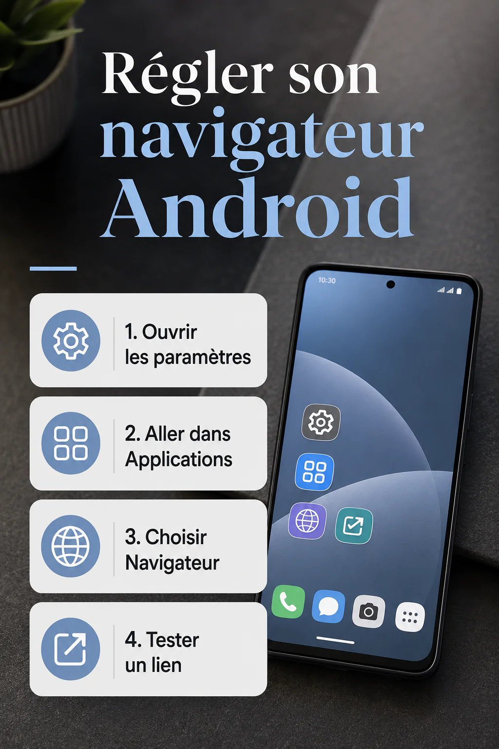 Infographie pour régler son navigateur Android