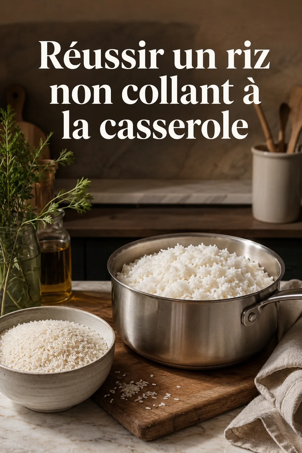 Image titre réussir un riz non collant à la casserole