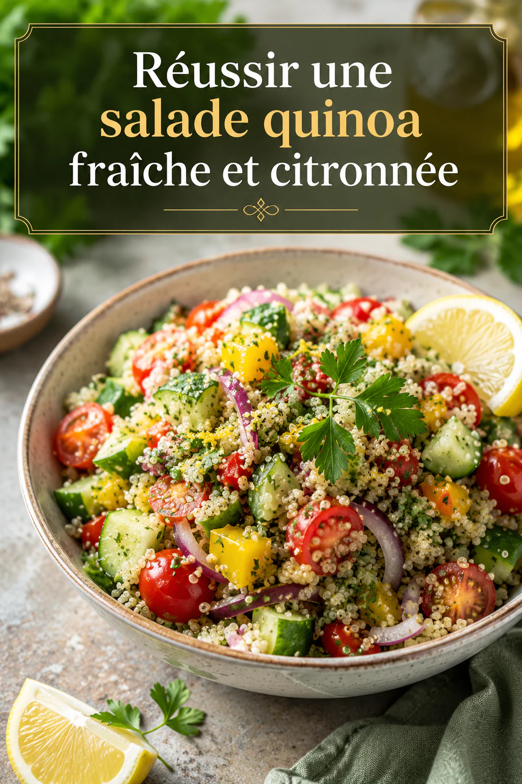 Réussir une salade quinoa fraîche et citronnée