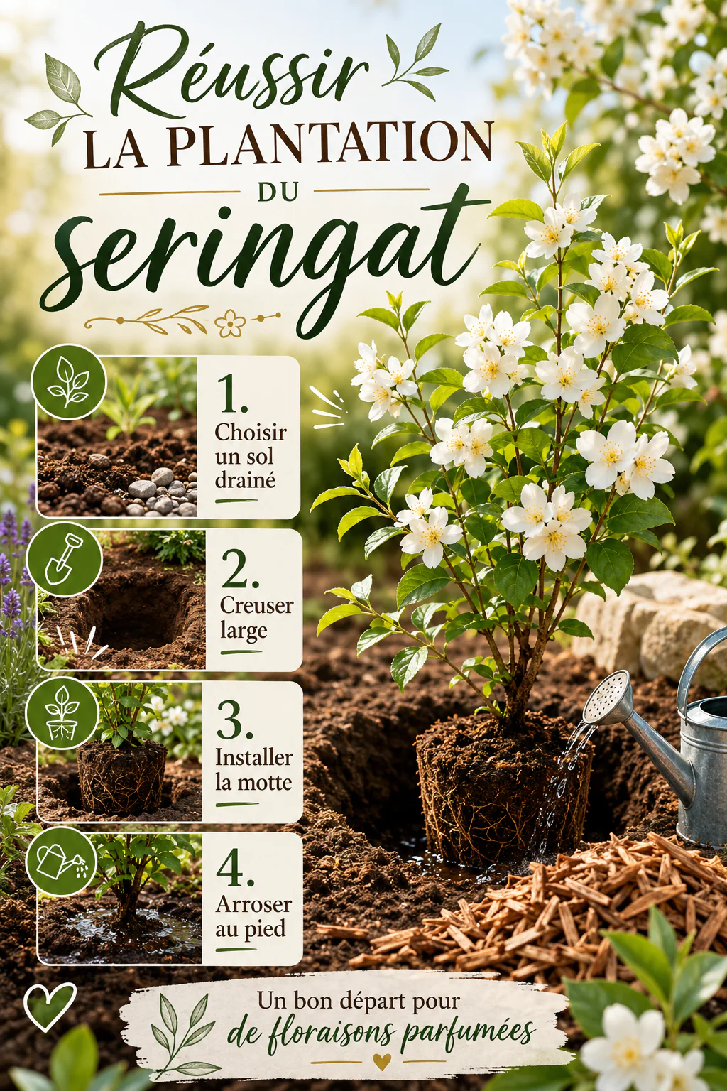 Étapes simples pour réussir la plantation du seringat