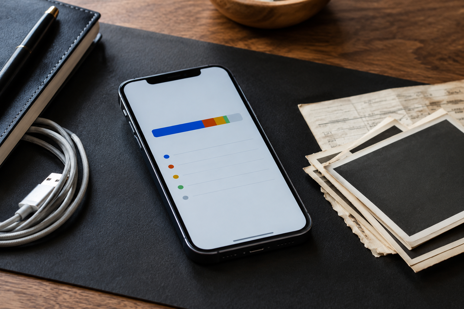 Téléphone montrant un espace de stockage presque saturé