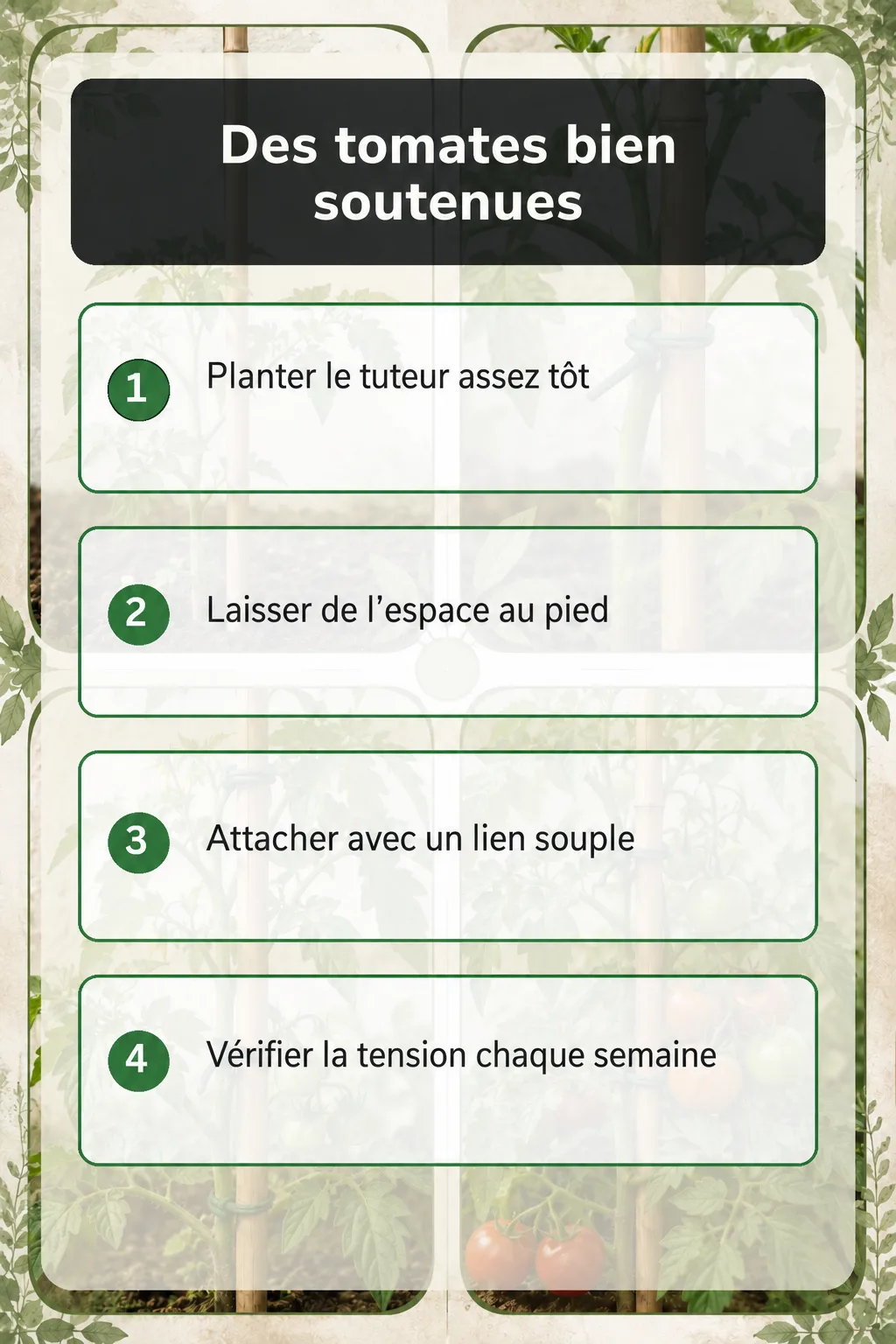 Des tomates bien soutenues