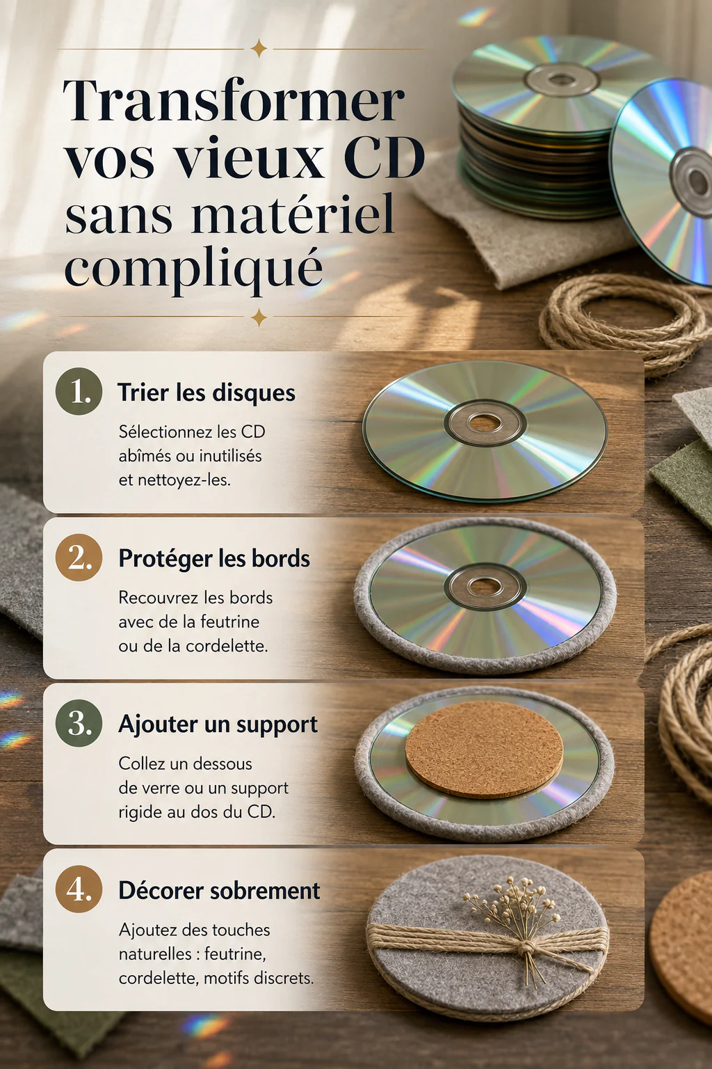 Infographie pour transformer de vieux CD sans matériel compliqué