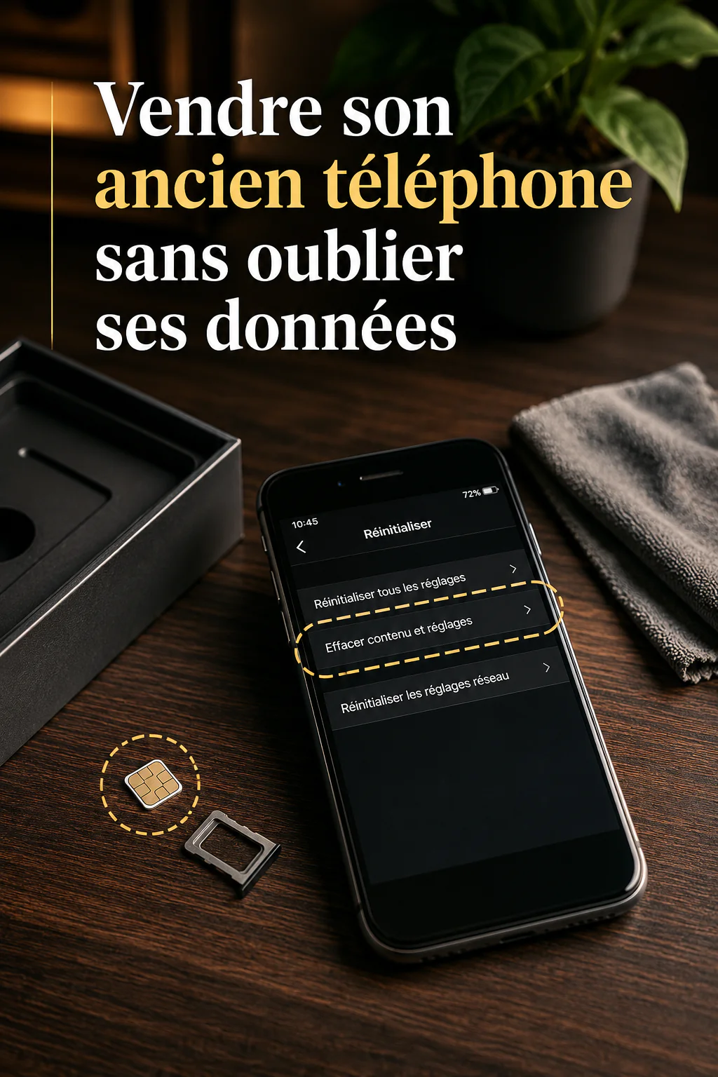 Image Pinterest sur les données à vérifier avant de vendre un ancien téléphone