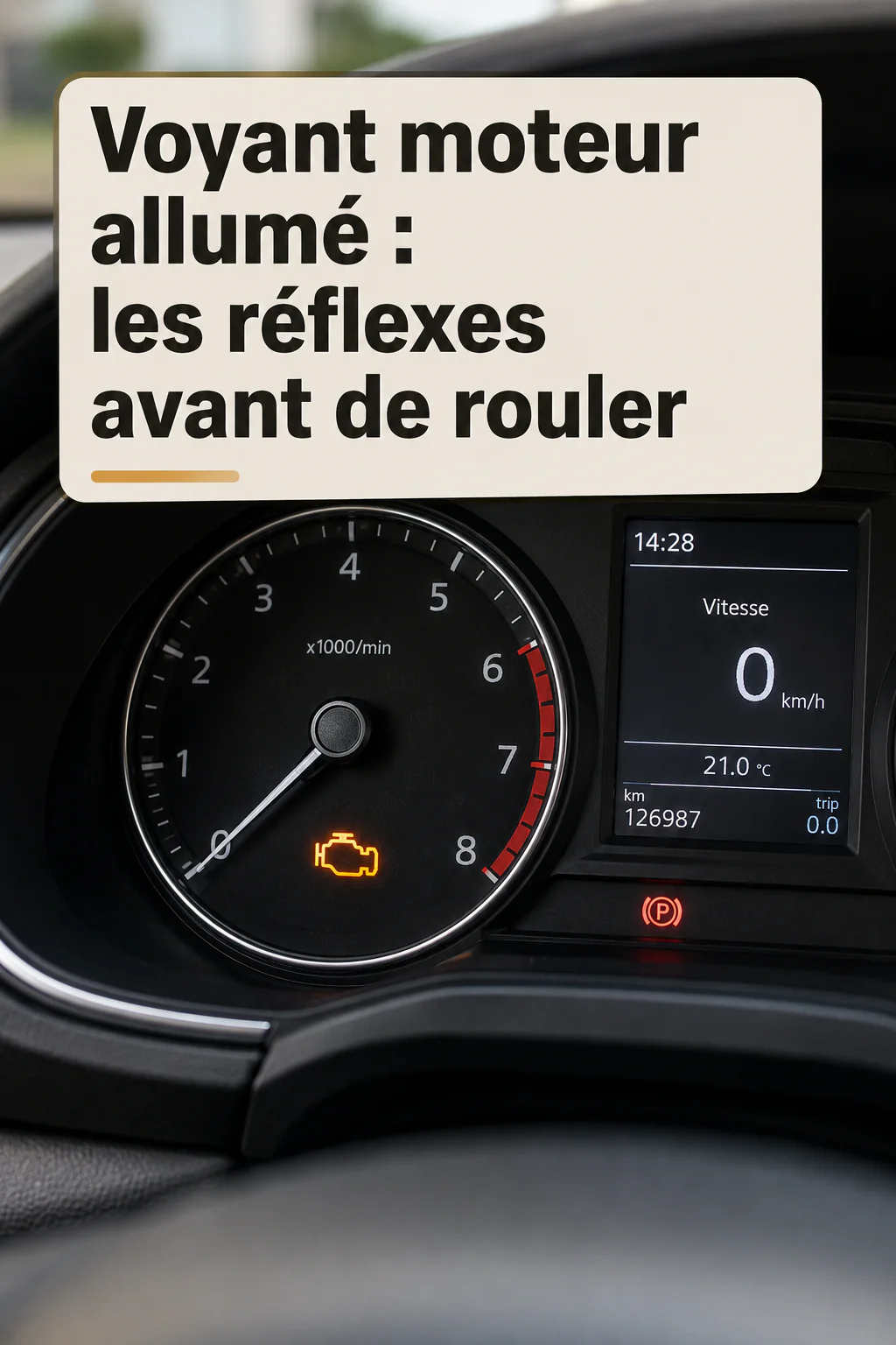 Visuel Pinterest sur les réflexes à adopter quand le voyant moteur s'allume