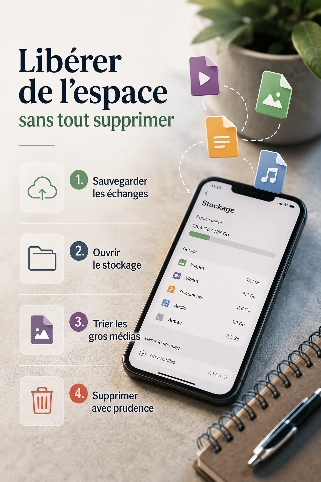 Étapes pour libérer de l’espace sur WhatsApp sans tout supprimer